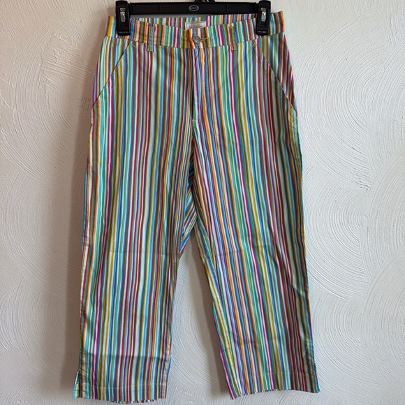 Multi-Color Striped capris - Picture 1 of 5